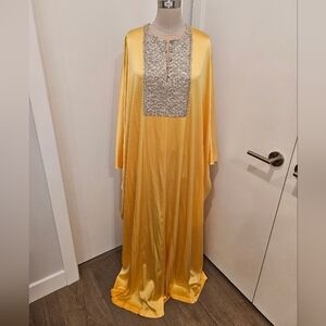 Elegant Gold Kaftan Dress